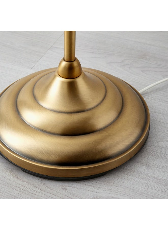 أل أيه بريشوس مصباح أرضي، مطلي بالنيكل/أبيض - مصباح أرضي كلاسيكي من القماش مع مفتاح سحب - Image 5